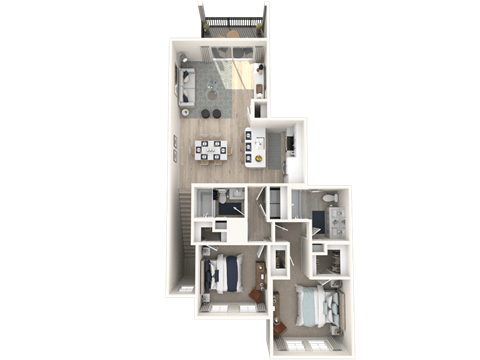 a 3d floor plan of a house at Altis Grand Suncoast, Land O' Lakes
